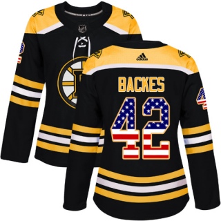 Women's David Backes Boston Bruins Adidas USA Flag Fashion Jersey - Authentic Black