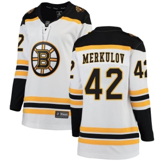 Women's Georgii Merkulov Boston Bruins Fanatics Branded Away Jersey - Breakaway White