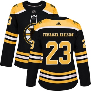 Women's Jakob Forsbacka Karlsson Boston Bruins Adidas Home Jersey - Authentic Black