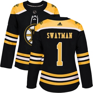 Women's Jeremy Swayman Boston Bruins Adidas Home Jersey - Authentic Black