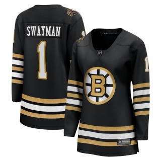 Women's Jeremy Swayman Boston Bruins Fanatics Branded Breakaway 100th Anniversary Jersey - Premier Black