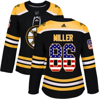 Women's Kevan Miller Boston Bruins Adidas USA Flag Fashion Jersey - Authentic Black