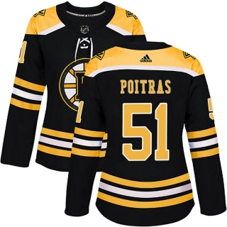 Women's Matthew Poitras Boston Bruins Adidas Home Jersey - Authentic Black