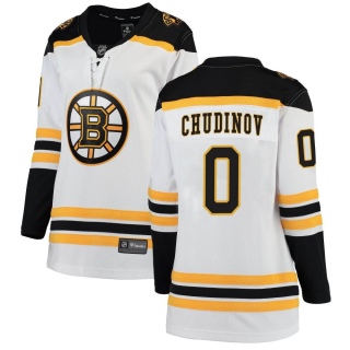 Women's Maxim Chudinov Boston Bruins Fanatics Branded Away Jersey - Breakaway White