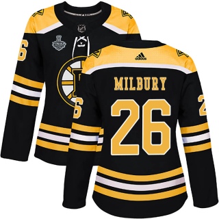 Women's Mike Milbury Boston Bruins Adidas Home 2019 Stanley Cup Final Bound Jersey - Authentic Black