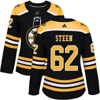 Women's Oskar Steen Boston Bruins Adidas Home Jersey - Authentic Black