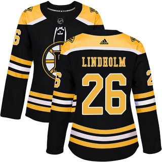 Women's Par Lindholm Boston Bruins Adidas Home Jersey - Authentic Black