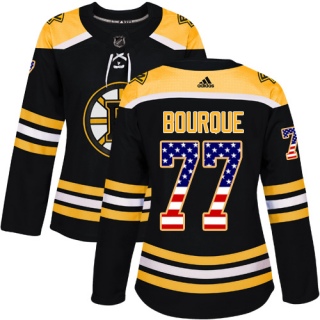 Women's Ray Bourque Boston Bruins Adidas USA Flag Fashion Jersey - Authentic Black