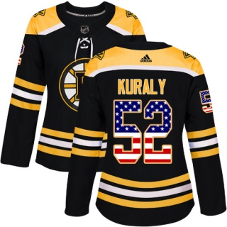 Women's Sean Kuraly Boston Bruins Adidas USA Flag Fashion Jersey - Authentic Black