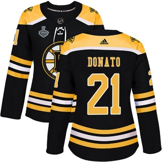 Women's Ted Donato Boston Bruins Adidas Home 2019 Stanley Cup Final Bound Jersey - Authentic Black