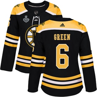 Women's Ted Green Boston Bruins Adidas Black Home 2019 Stanley Cup Final Bound Jersey - Authentic Green