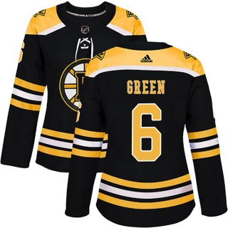 Women's Ted Green Boston Bruins Adidas Black Home Jersey - Authentic Green