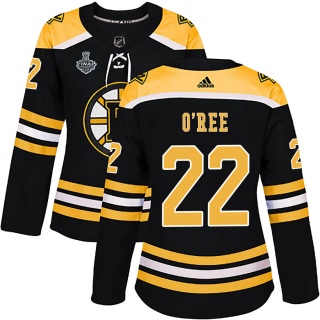 Women's Willie O'ree Boston Bruins Adidas Home 2019 Stanley Cup Final Bound Jersey - Authentic Black