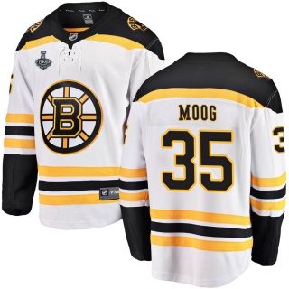 Youth Andy Moog Boston Bruins Fanatics Branded Away 2019 Stanley Cup Final Bound Jersey - Breakaway White