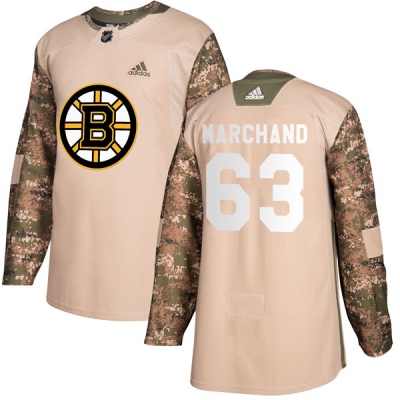 Youth Brad Marchand Boston Bruins Adidas Veterans Day Practice Jersey - Authentic Camo