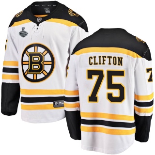 Youth Connor Clifton Boston Bruins Fanatics Branded Away 2019 Stanley Cup Final Bound Jersey - Breakaway White