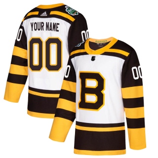 Youth Custom Boston Bruins Adidas Custom 2019 Winter Classic Jersey - Authentic White