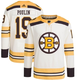 Youth Dave Poulin Boston Bruins Adidas 100th Anniversary Primegreen Jersey - Authentic Cream