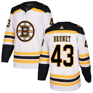 Youth Frederic Brunet Boston Bruins Adidas Away Jersey - Authentic White