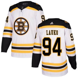 Youth Jakub Lauko Boston Bruins Adidas Away Jersey - Authentic White