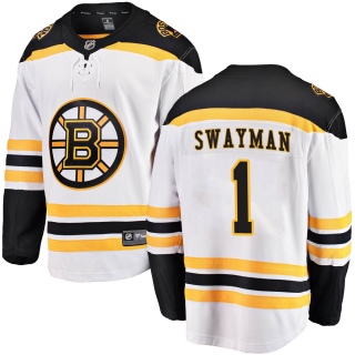 Youth Jeremy Swayman Boston Bruins Fanatics Branded Away Jersey - Breakaway White