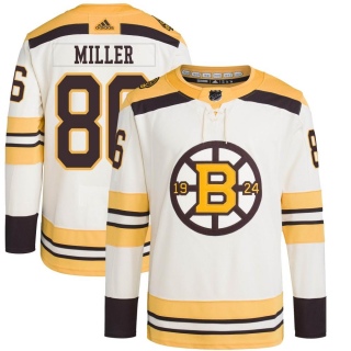 Youth Kevan Miller Boston Bruins Adidas 100th Anniversary Primegreen Jersey - Authentic Cream