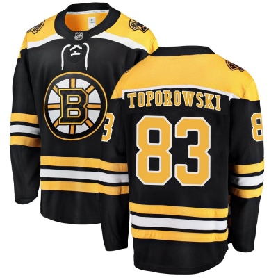 Youth Luke Toporowski Boston Bruins Fanatics Branded Home Jersey - Breakaway Black