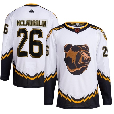 Youth Marc McLaughlin Boston Bruins Adidas Reverse Retro 2.0 Jersey - Authentic White