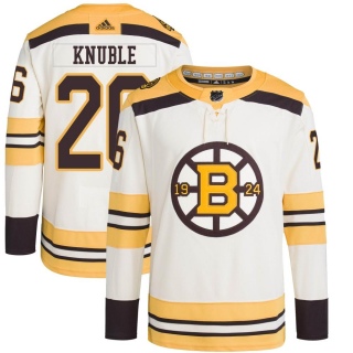 Youth Mike Knuble Boston Bruins Adidas 100th Anniversary Primegreen Jersey - Authentic Cream