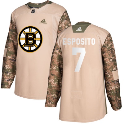 Youth Phil Esposito Boston Bruins Adidas Veterans Day Practice Jersey - Authentic Camo