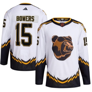 Youth Shane Bowers Boston Bruins Adidas Reverse Retro 2.0 Jersey - Authentic White