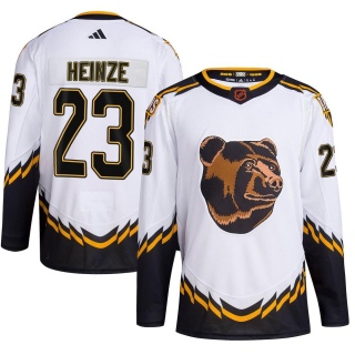 Youth Steve Heinze Boston Bruins Adidas Reverse Retro 2.0 Jersey - Authentic White