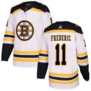 Youth Trent Frederic Boston Bruins Adidas Away Jersey - Authentic White