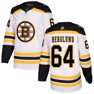 Youth Victor Berglund Boston Bruins Adidas Away Jersey - Authentic White